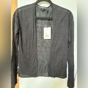 Theory size small, black linen, cardigan, new with tags